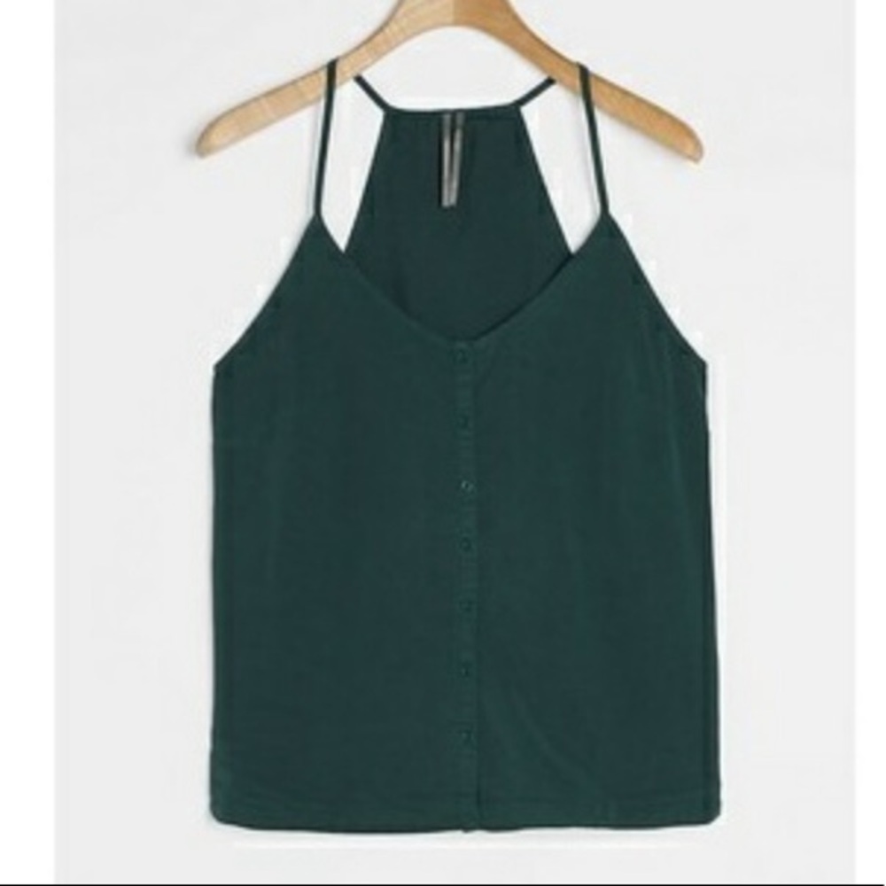 NWT Anthropologie Jenny Button Cami L  Turquoise